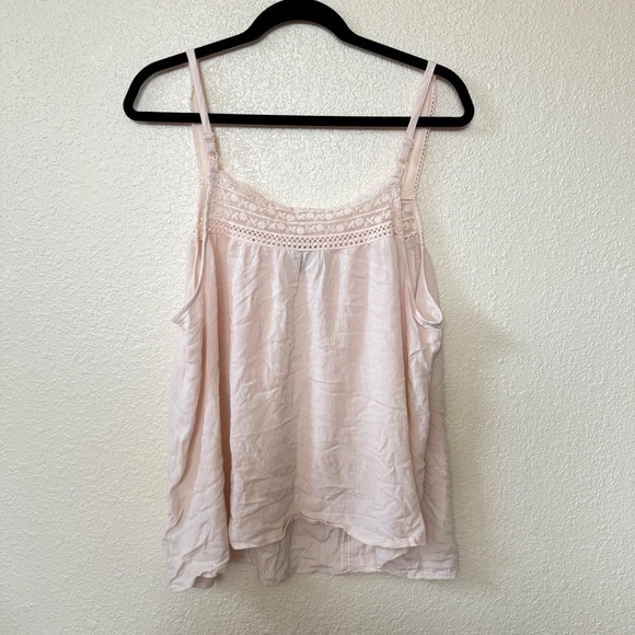 Torrid Cream Lightweight Brushed Cotton Tank Top with Lace Trim Size 1X - Picture 9 of 11